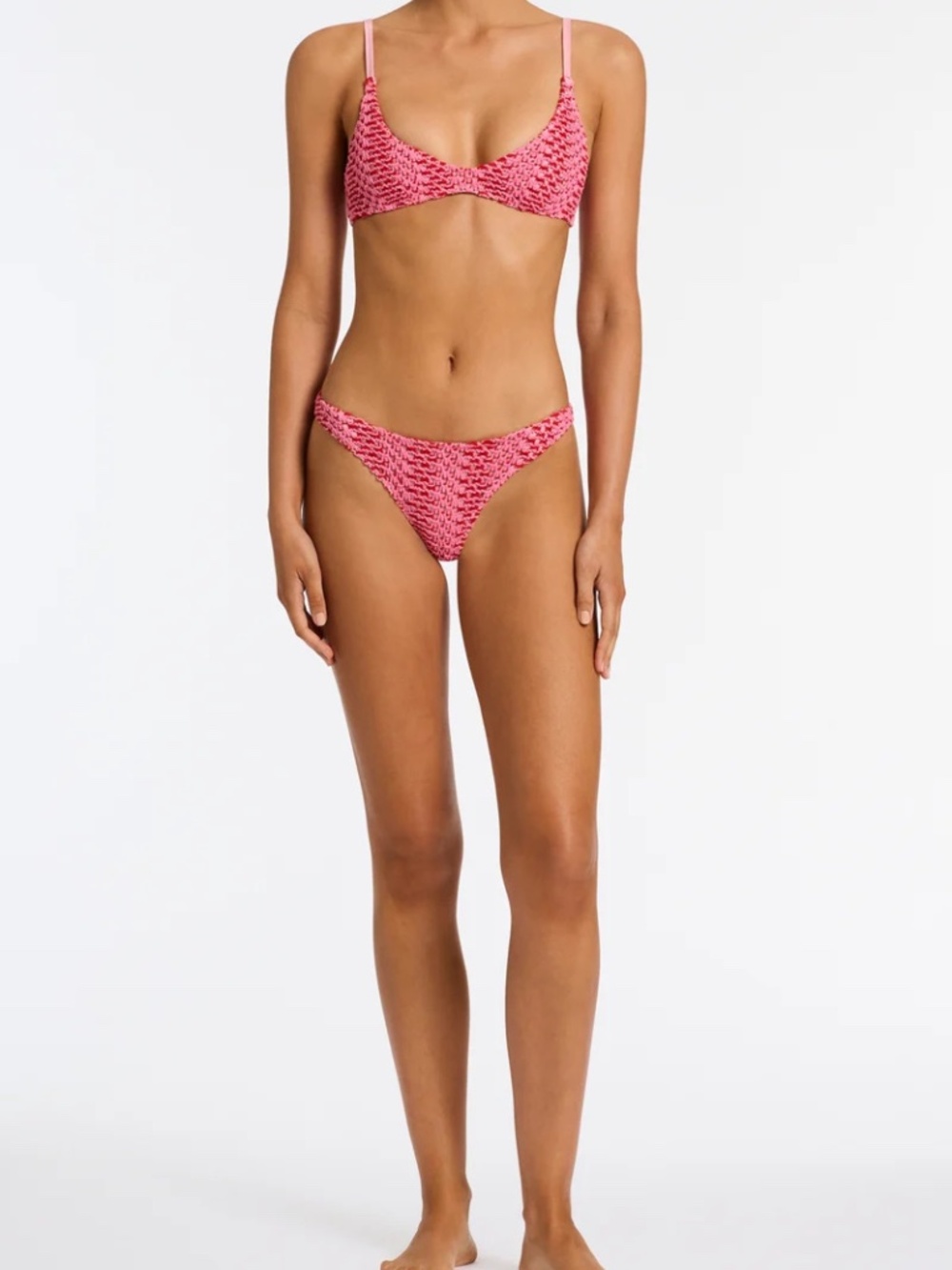 NWT Triangl Pink Crochet Bikini Set Maia Alina S+ XS - Picture 3 of 10